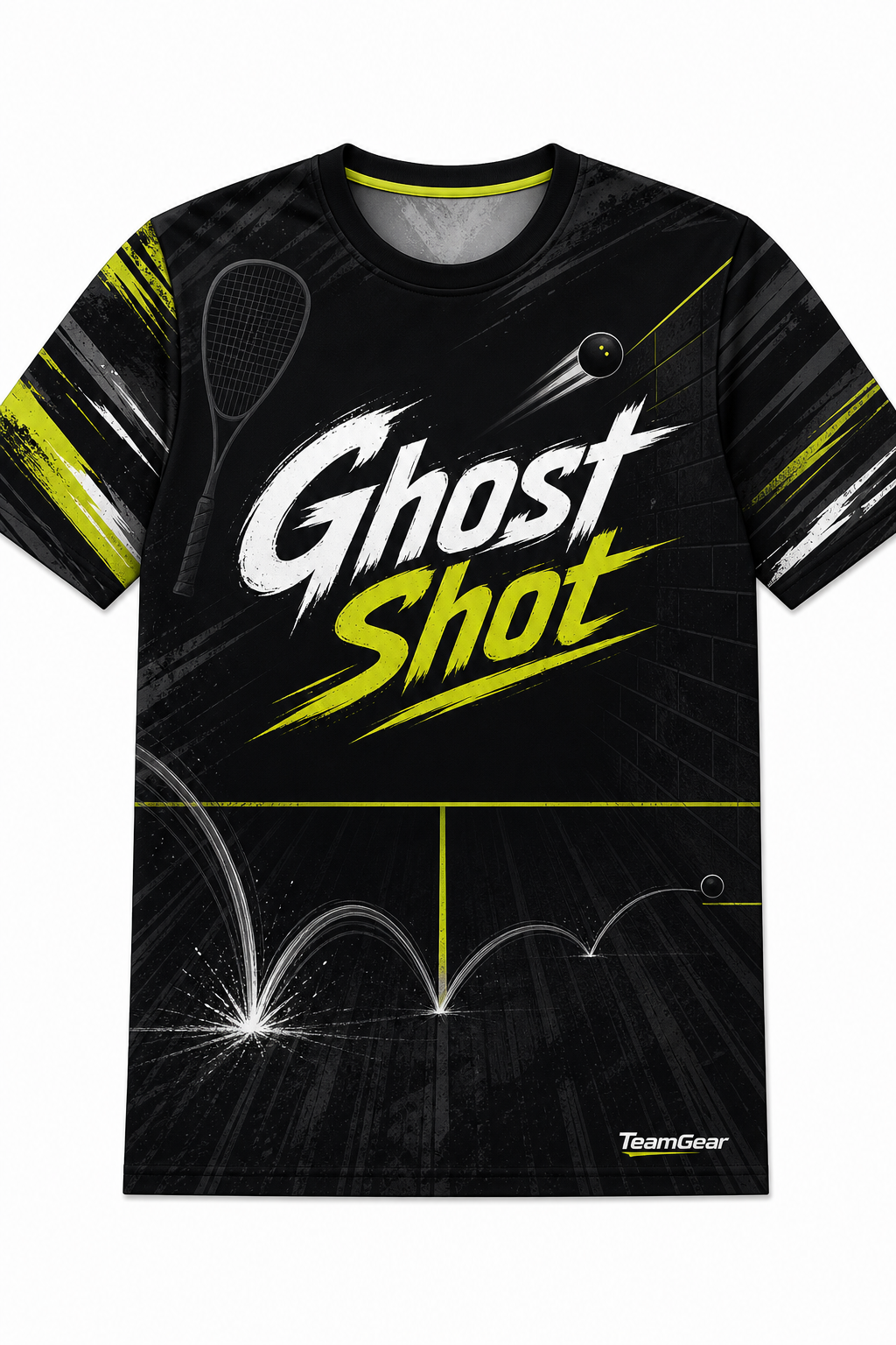 Ghost Shot Black Squash Jersey with name and number