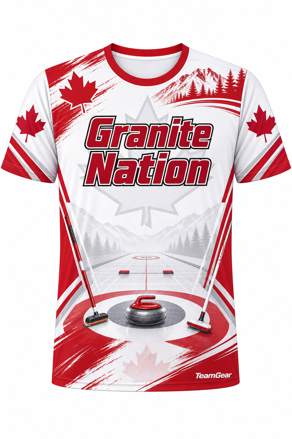 Granite Nation White Curling Jersey design