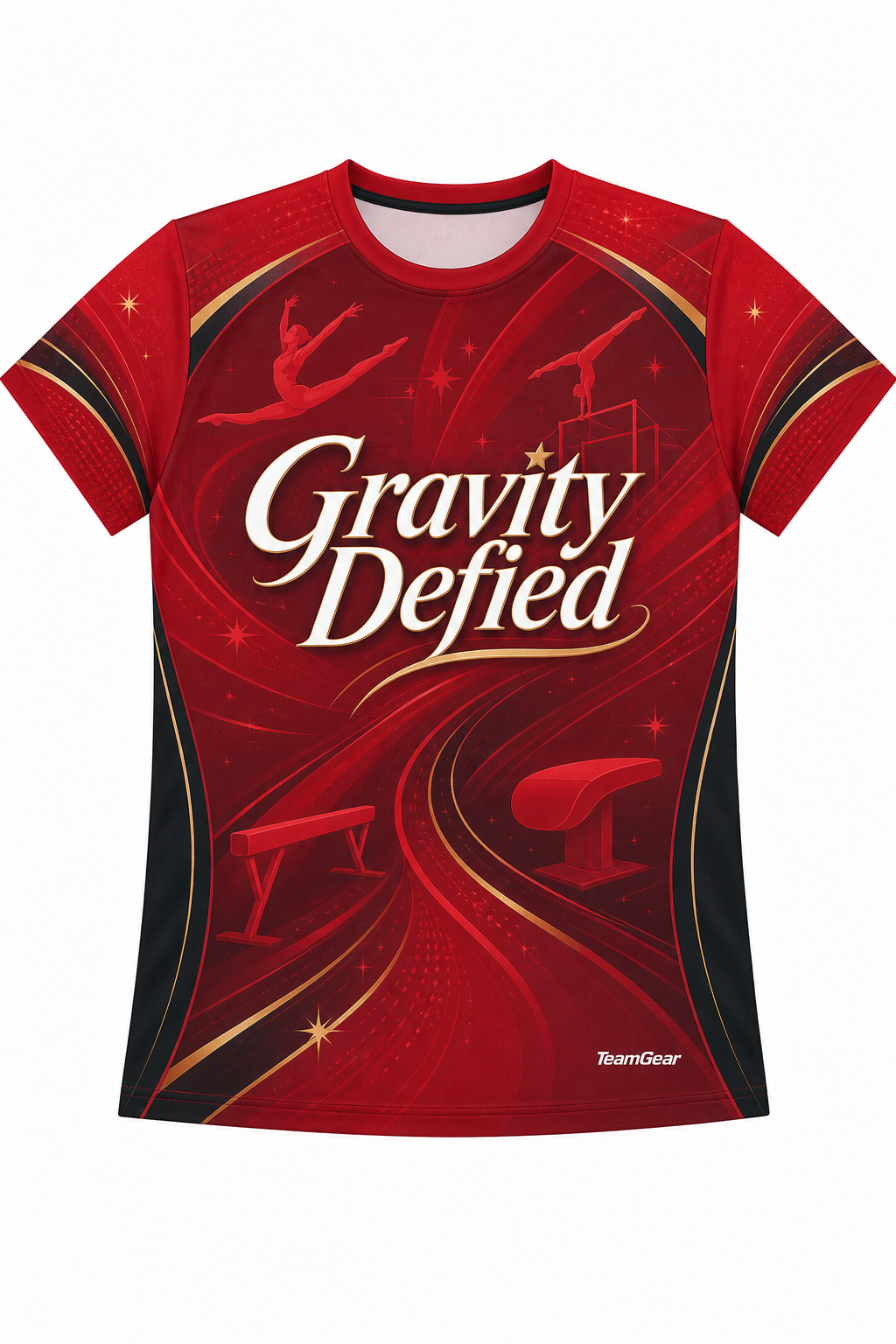 Gravity Defied Red Gymnastics Jersey with name and number