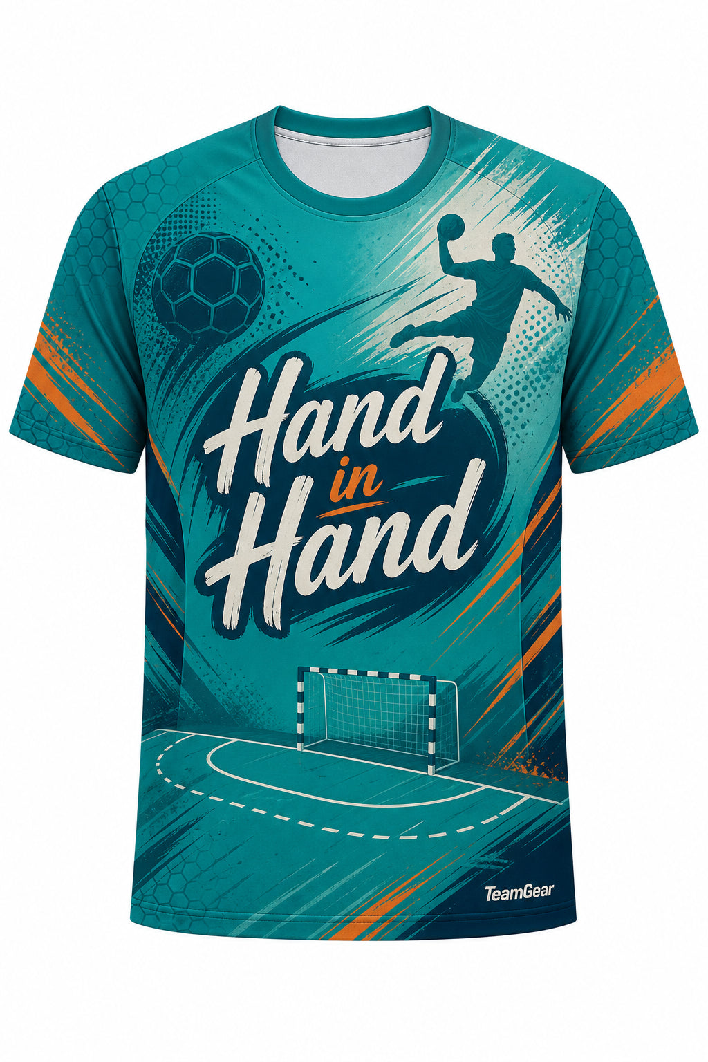 Hand in Hand Teal Handball Jersey design