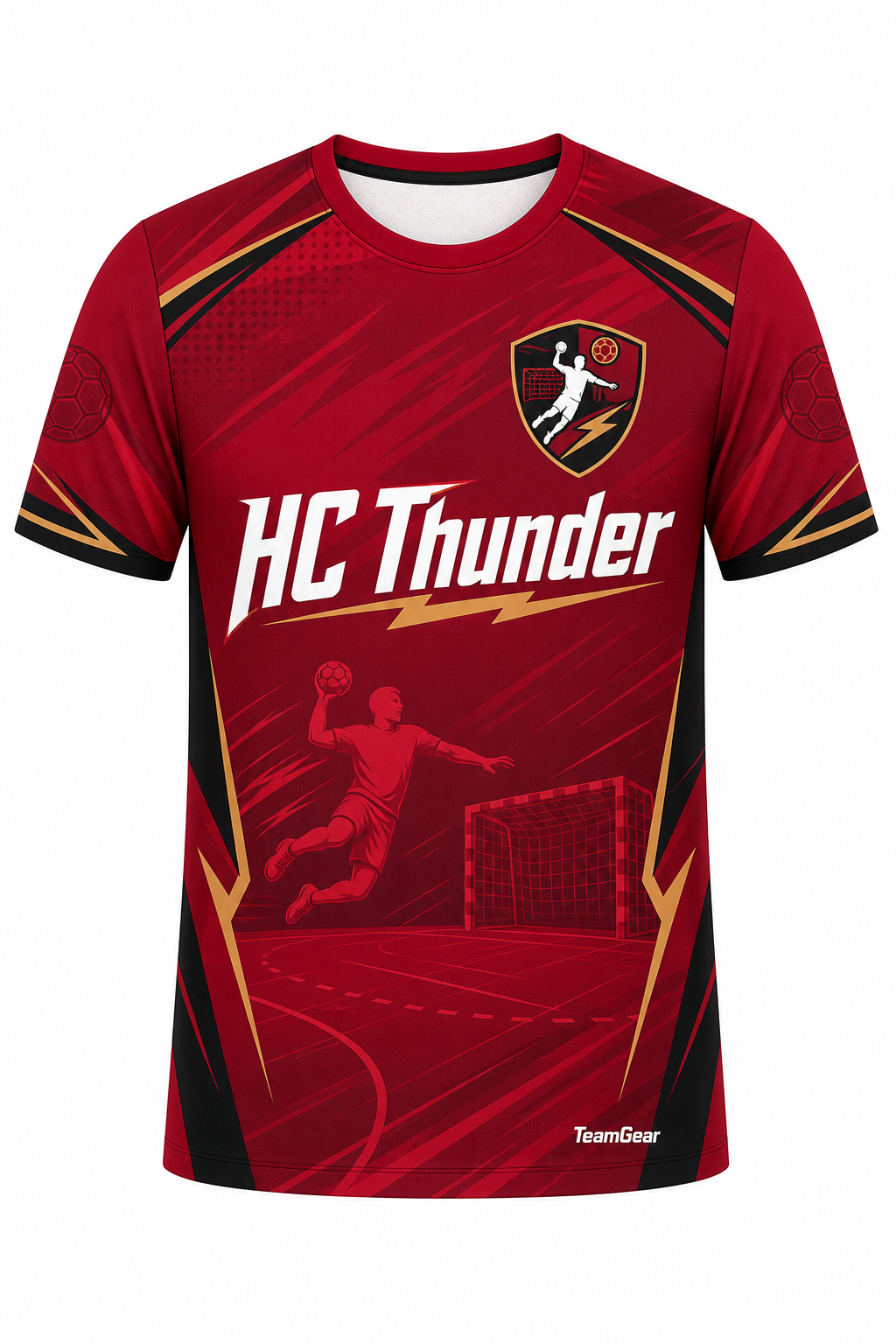 HC Thunder Crimson Handball Jersey design