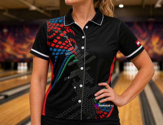 High Bowlers Black Bowling Jersey — custom bowling jersey worn on model — TeamGear Canada
