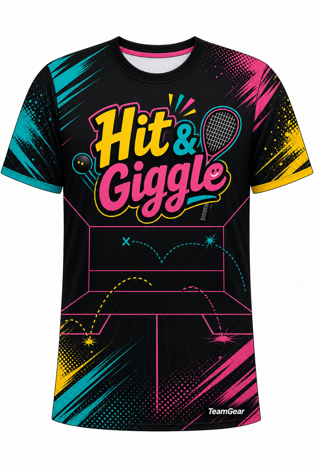 Hit & Giggle Black Squash Jersey with name and number