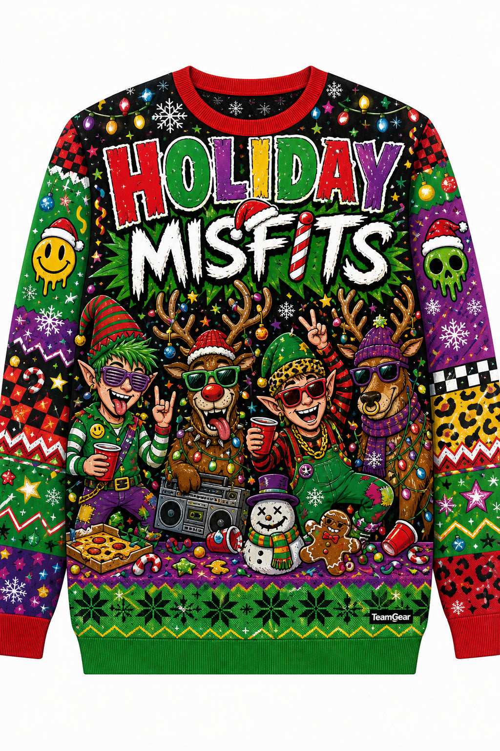 Holiday Misfits Ugly Christmas Sweater design