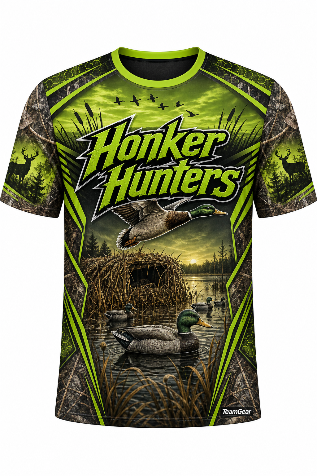 Honker Hunters Lime Hunting Jersey design