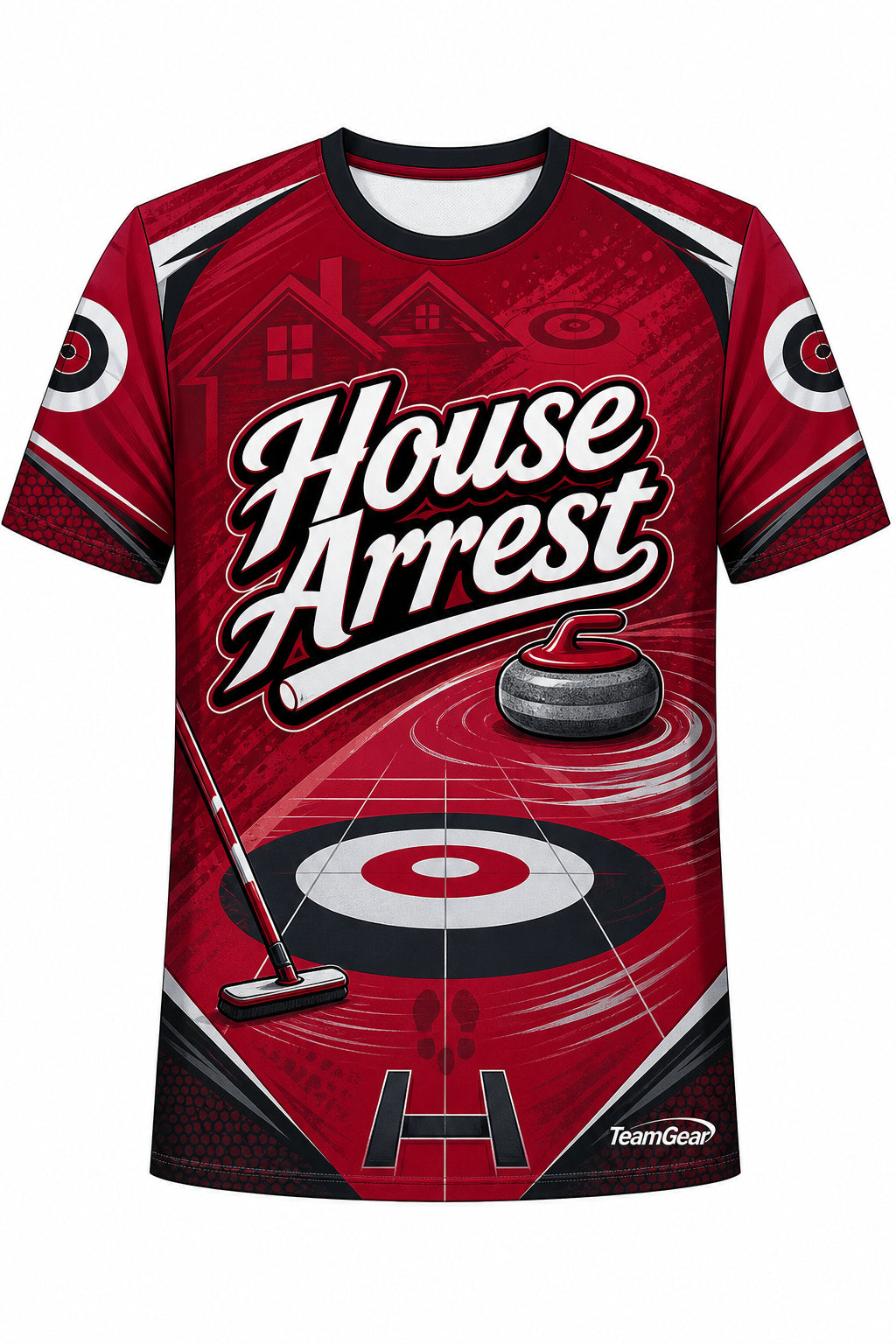 House Arrest Crimson Curling Jersey design