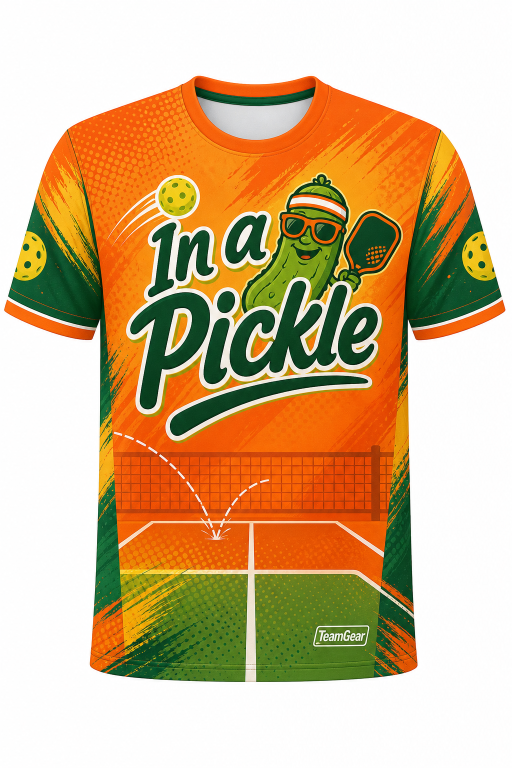 In a Pickle Orange Pickleball Jersey with name and number