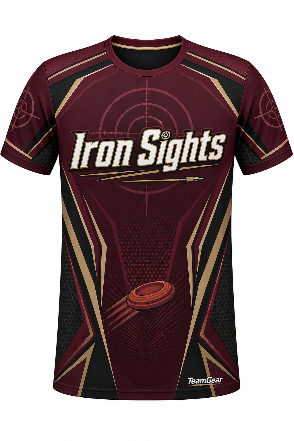 Iron Sights Maroon Shooting Jersey design