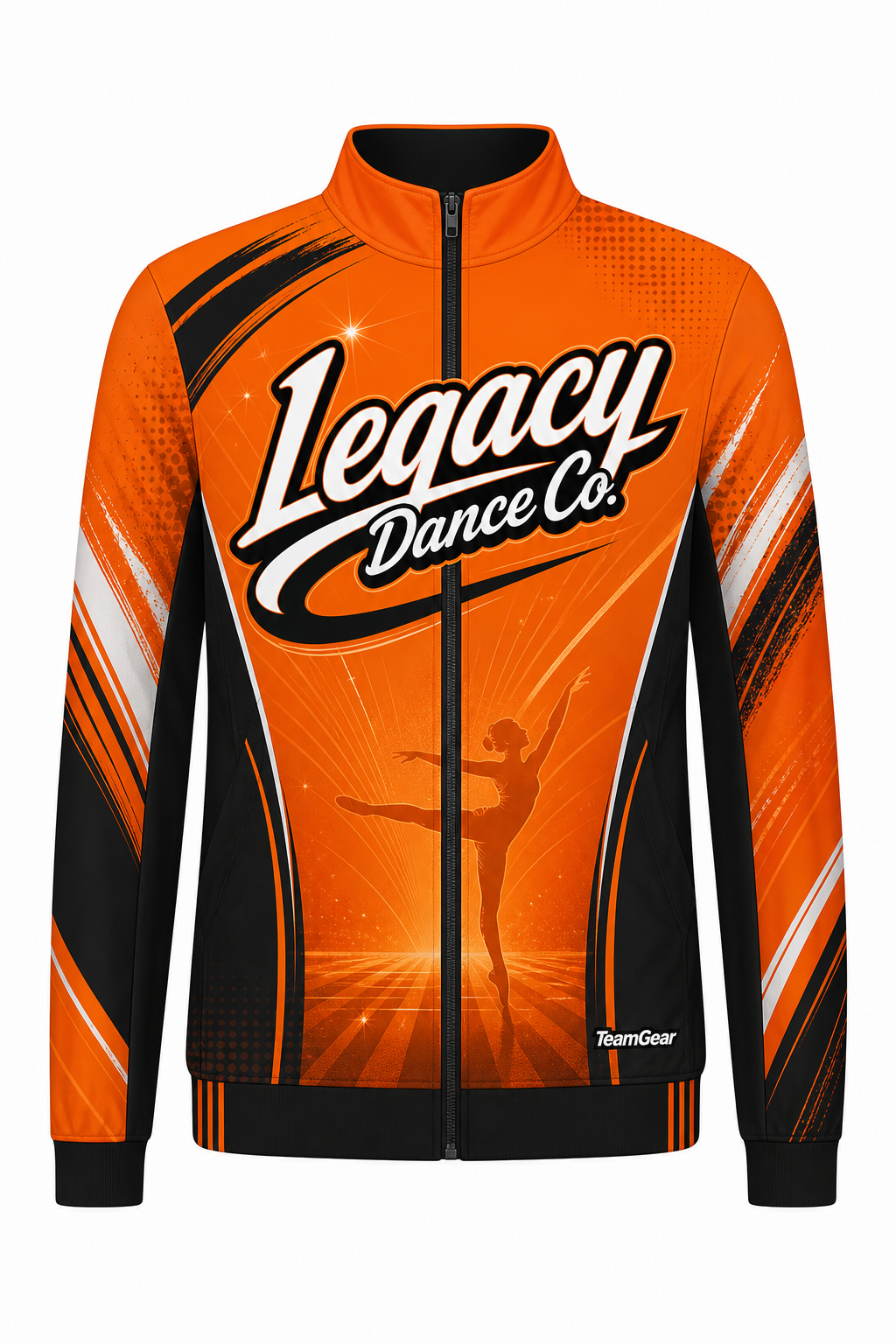 Legacy Dance Co. Orange Dance Jacket design