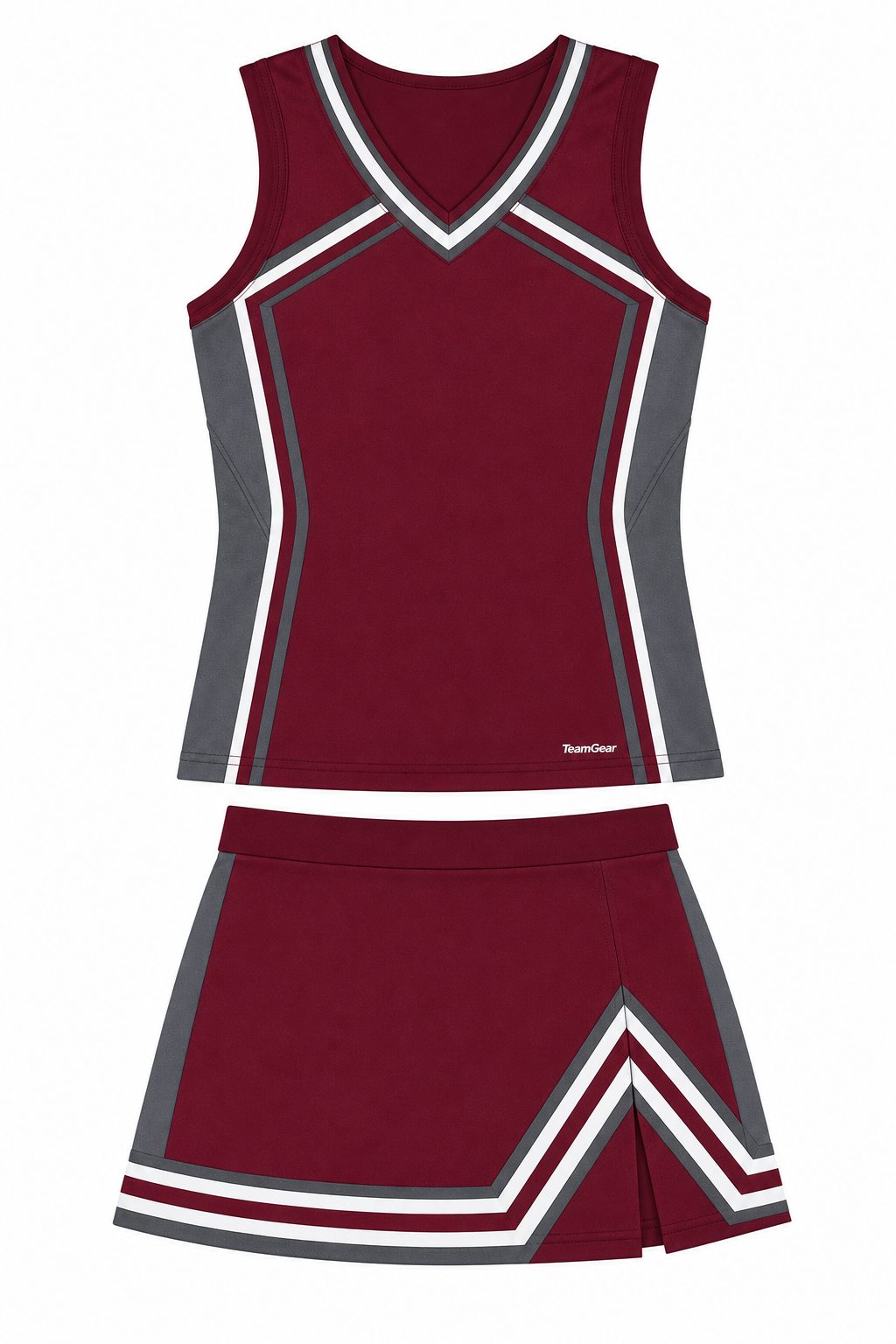 Maroon and Grey Cheerleading Uniform design