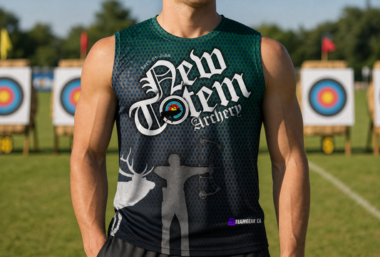 MENS Archery Patriot-Style Coat — custom archery jacket worn on model — TeamGear Canada