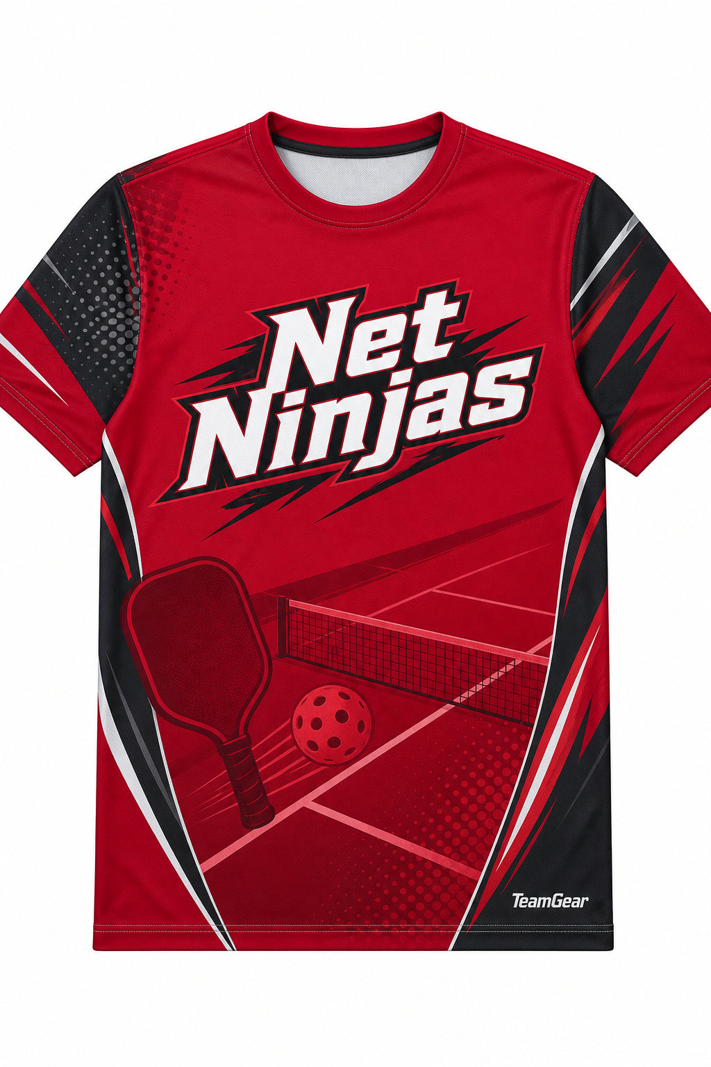 Net Ninjas Crimson Pickleball Jersey with name and number