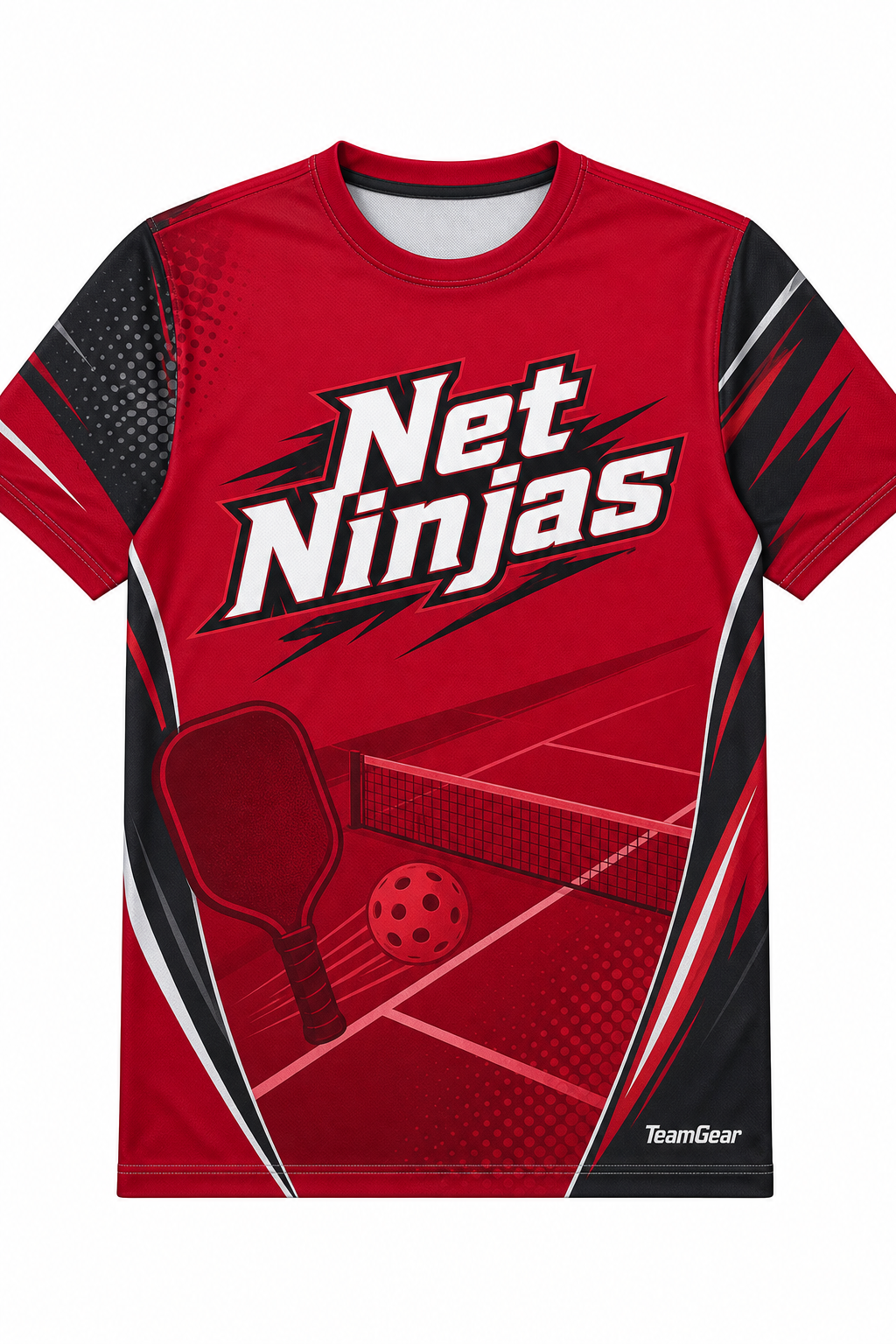 Net Ninjas Crimson Pickleball Jersey with name and number