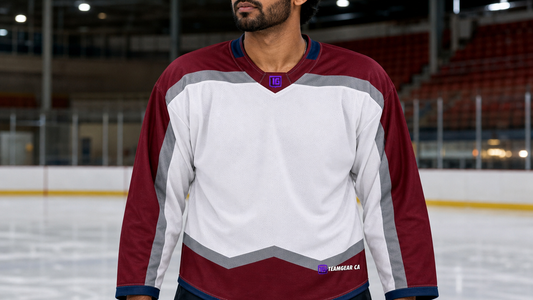 NHL Inspired Hockey Jersey: Colorado Avalanche Home — custom hockey jersey worn on model — TeamGear Canada