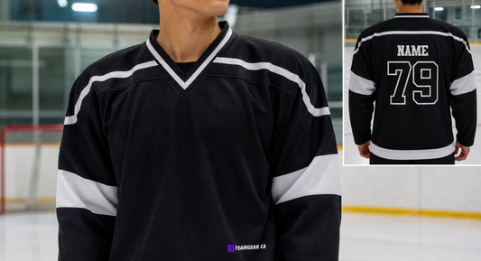 NHL Inspired Hockey Jersey: Los Angeles Kings Black — custom hockey jersey worn on model — TeamGear Canada