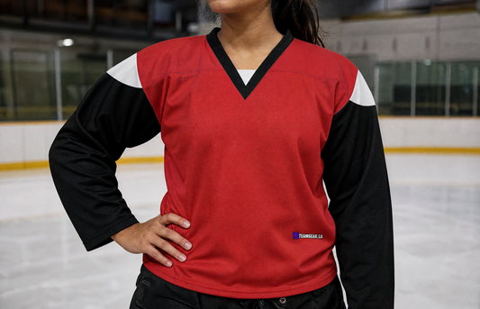 NHL Inspired Hockey Jersey: Ottawa Senators Red 2007-2020 — custom hockey jersey worn on model — TeamGear Canada