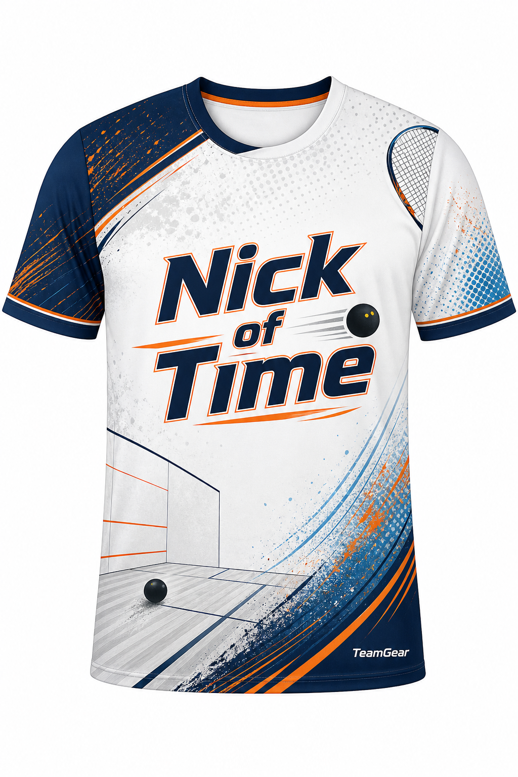 Nick of Time White Squash Jersey with name and number