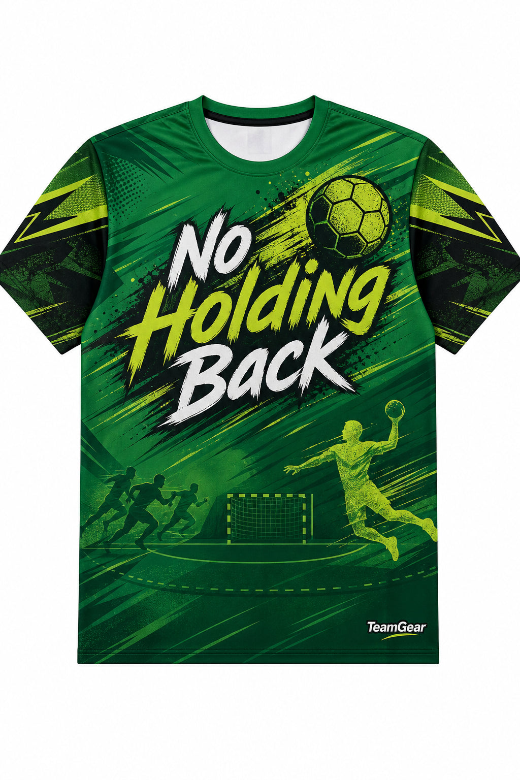 No Holding Back Green Handball Jersey design