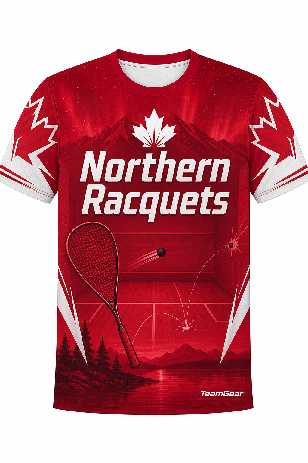 Northern Racquets Crimson Squash Jersey with name and number