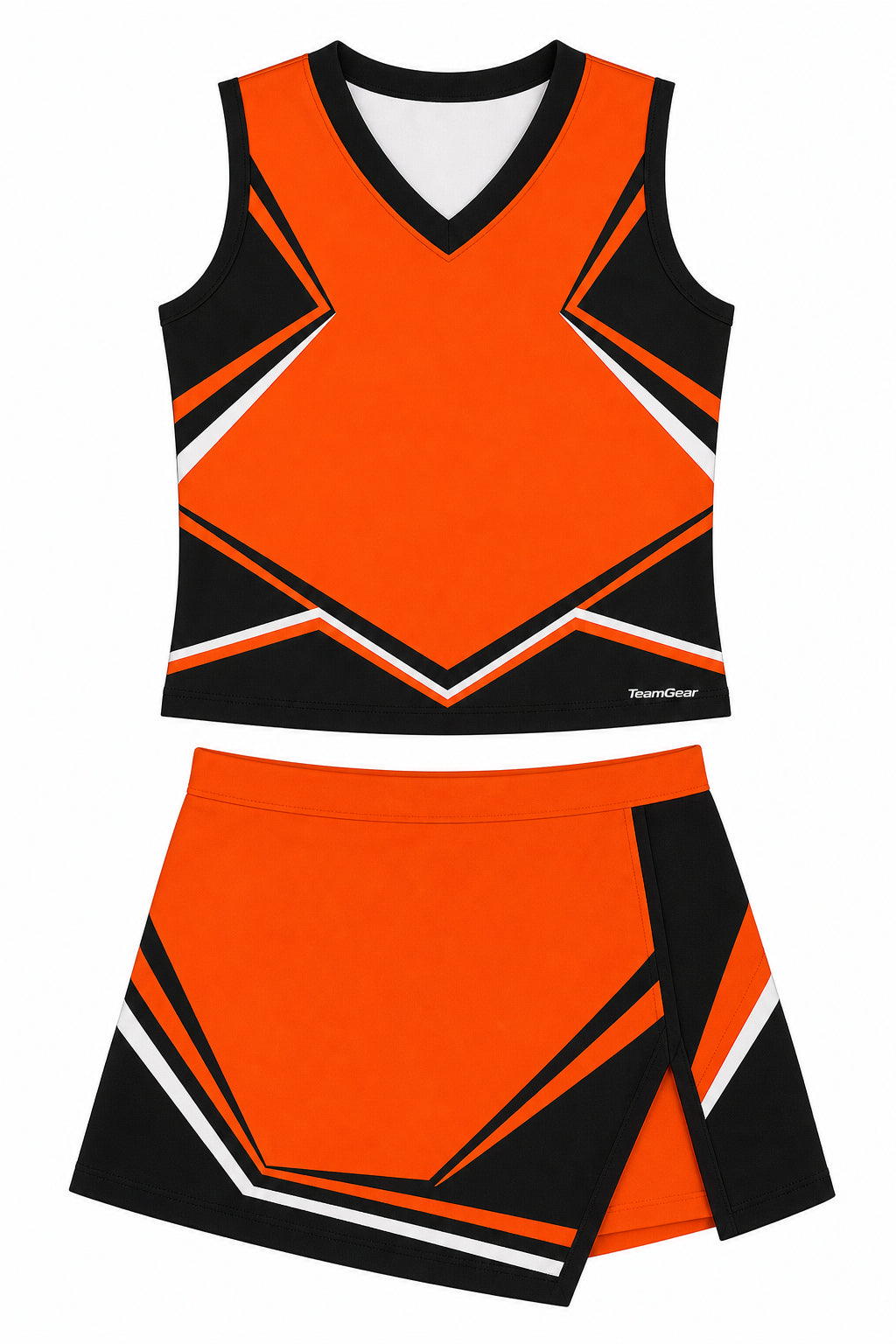 Orange and Black Cheerleading Uniform design