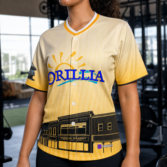 Orillia CityLink Button-Down Jersey — custom jersey worn on model — TeamGear Canada