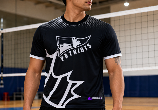 Patriots Black Volleyball Jersey — custom volleyball jersey worn on model — TeamGear Canada