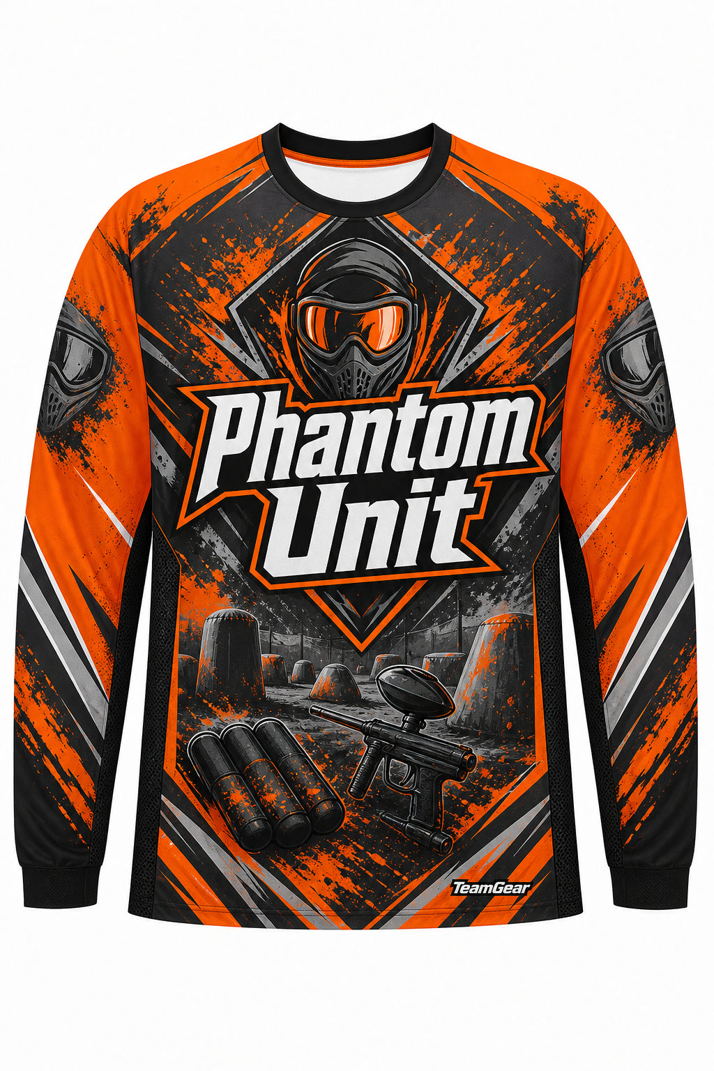 Phantom Unit Orange Long Sleeve Paintball Jersey design