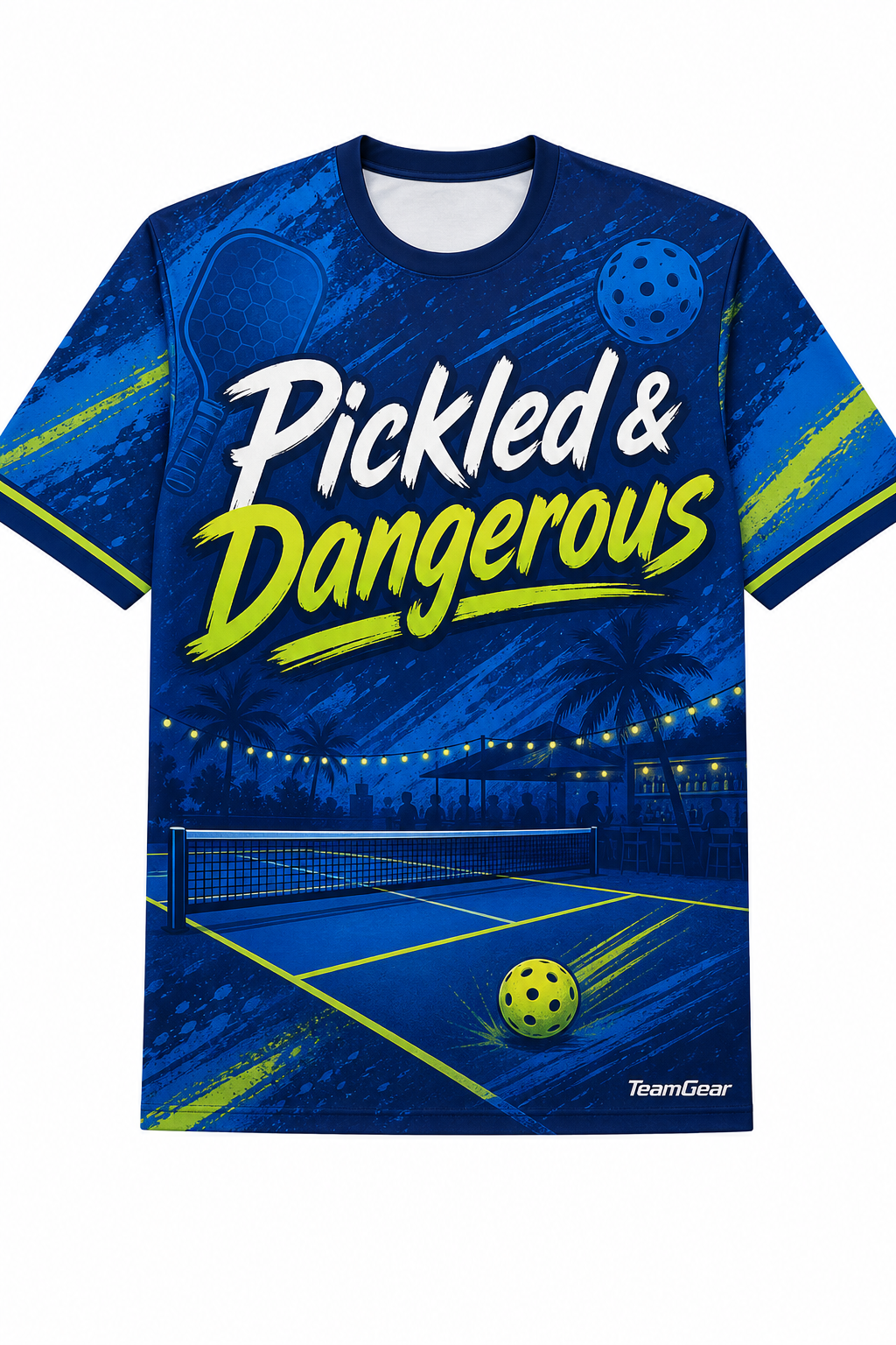 Pickled & Dangerous Blue Pickleball Jersey with name and number