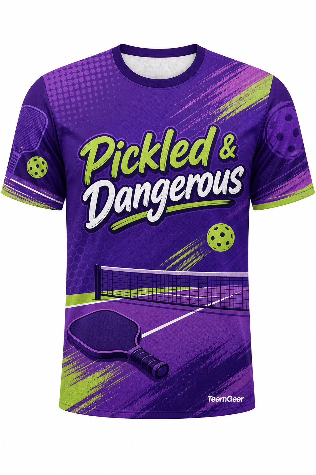 Pickled & Dangerous Purple Pickleball Jersey with name and number