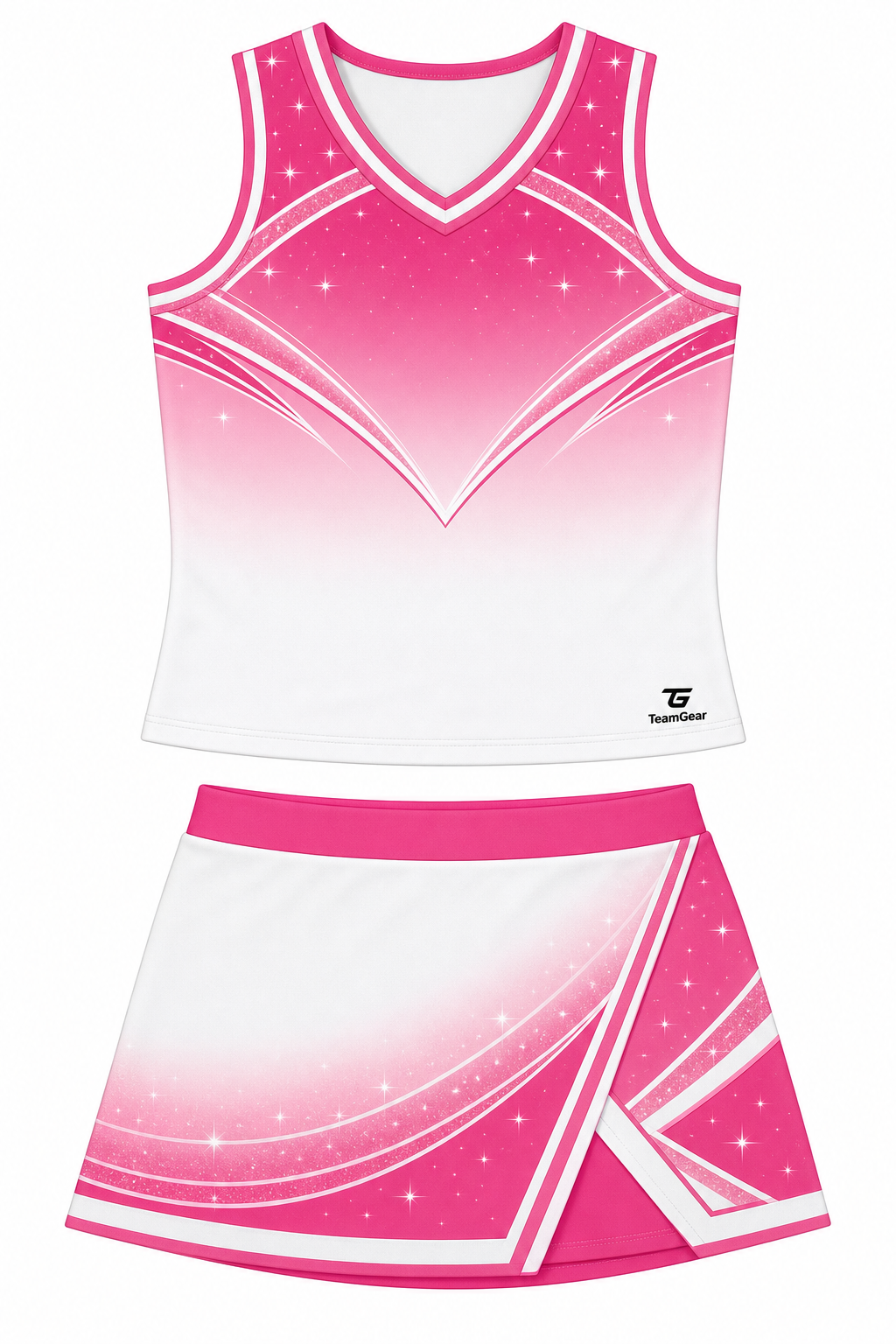 Pink and White Cheerleading Uniform design
