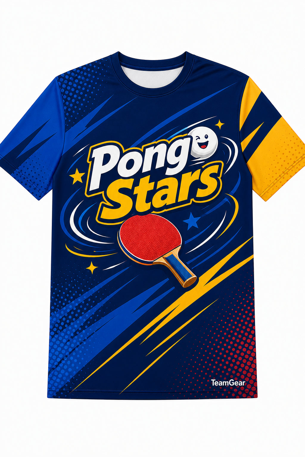 Pong Stars Navy Table Tennis Jersey with name and number