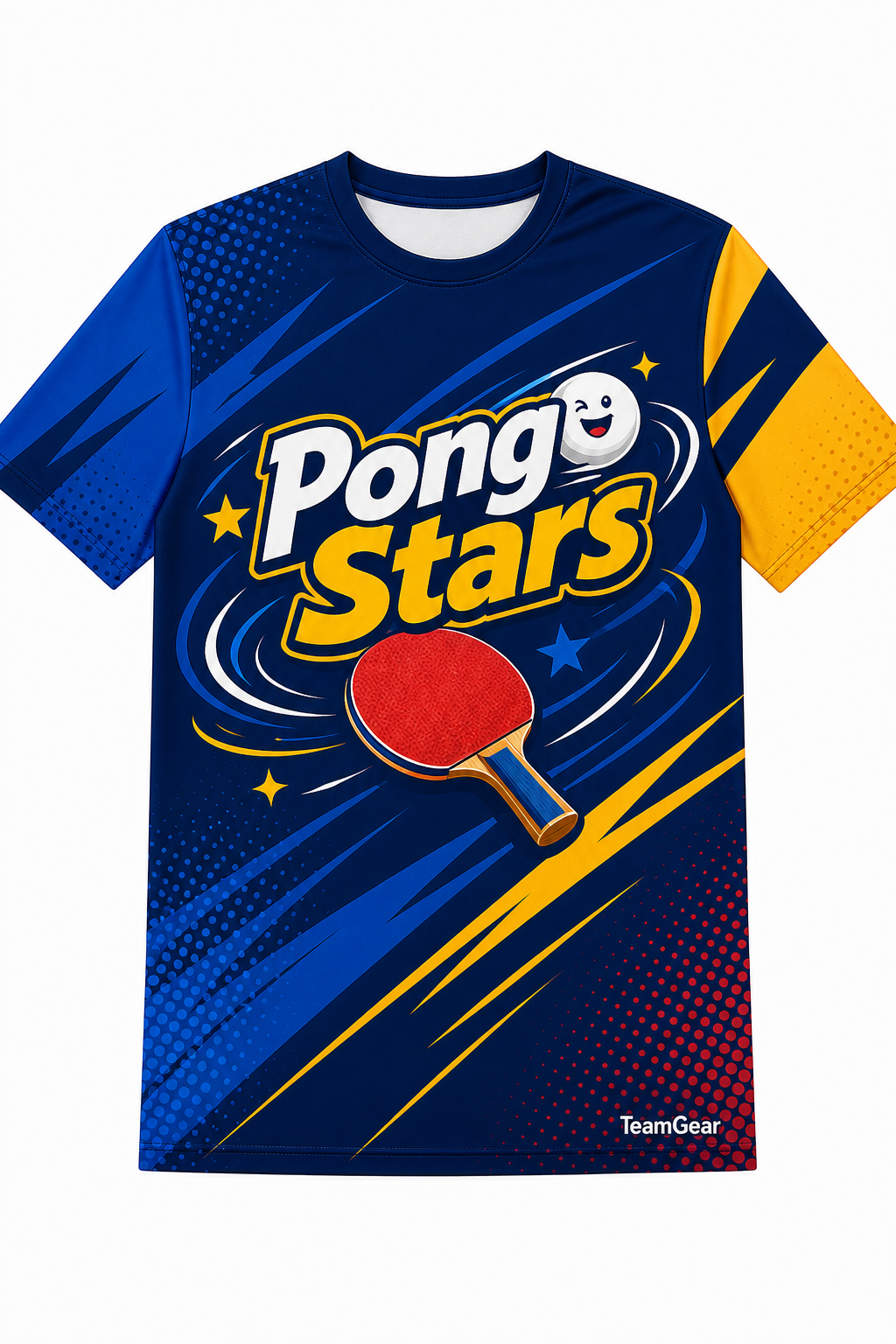 Pong Stars Navy Table Tennis Jersey with name and number