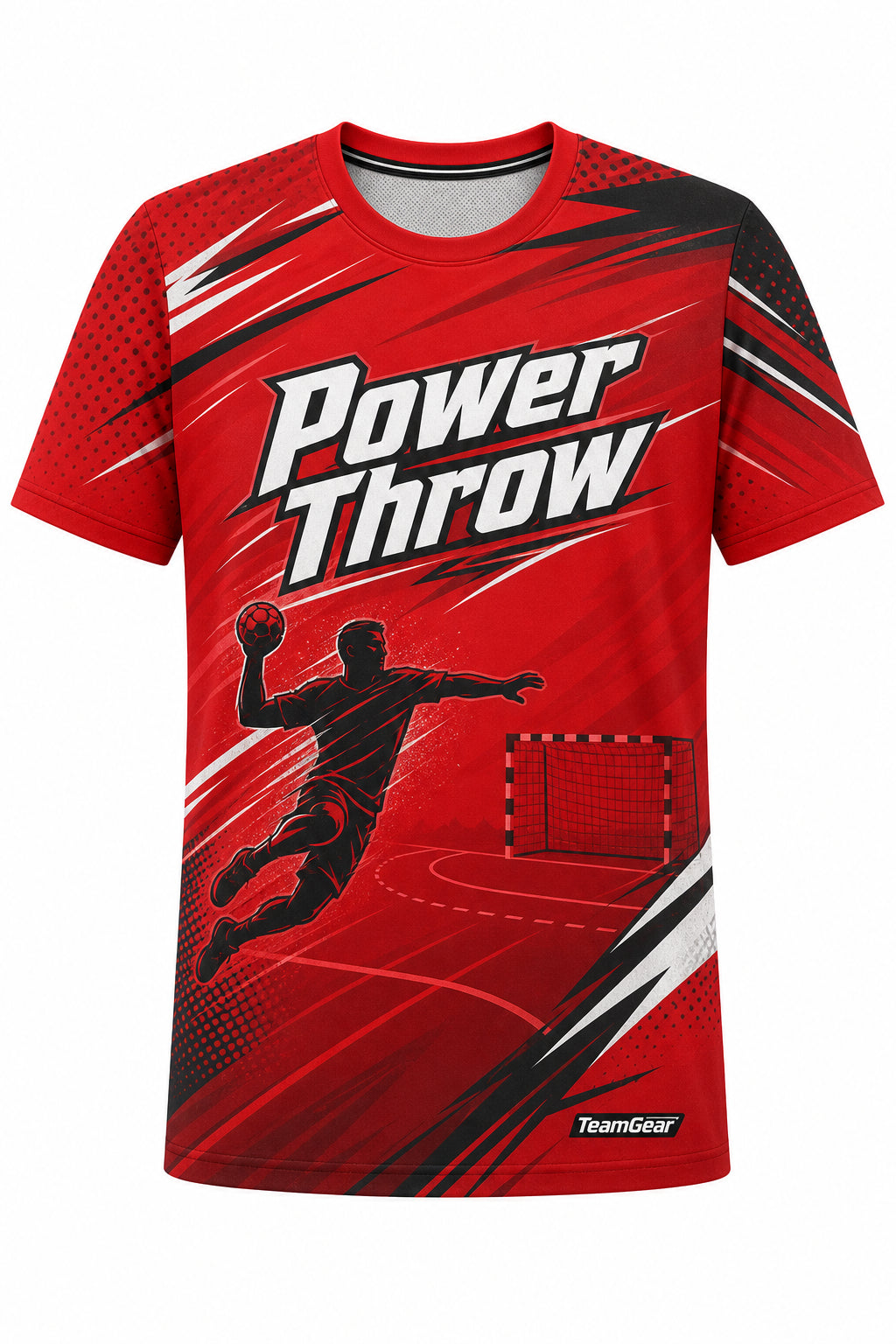 Power Throw Red Handball Jersey design