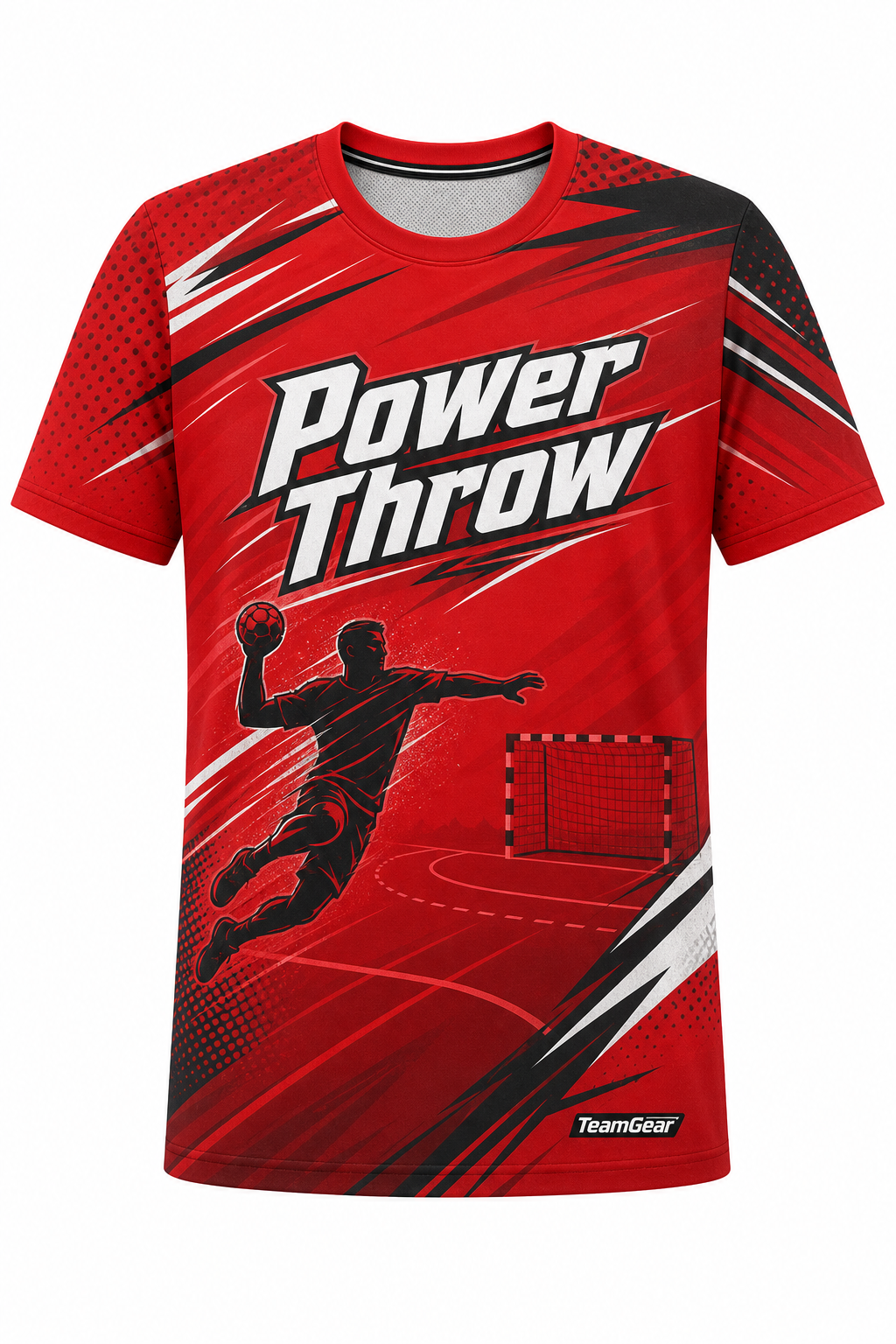 Power Throw Red Handball Jersey design