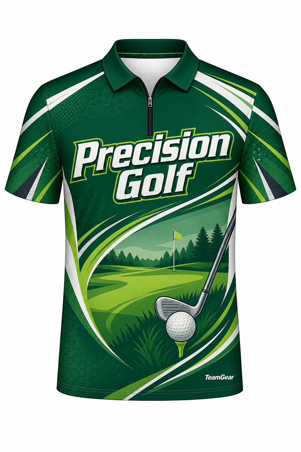 Precision Golf Green Golf Polo design