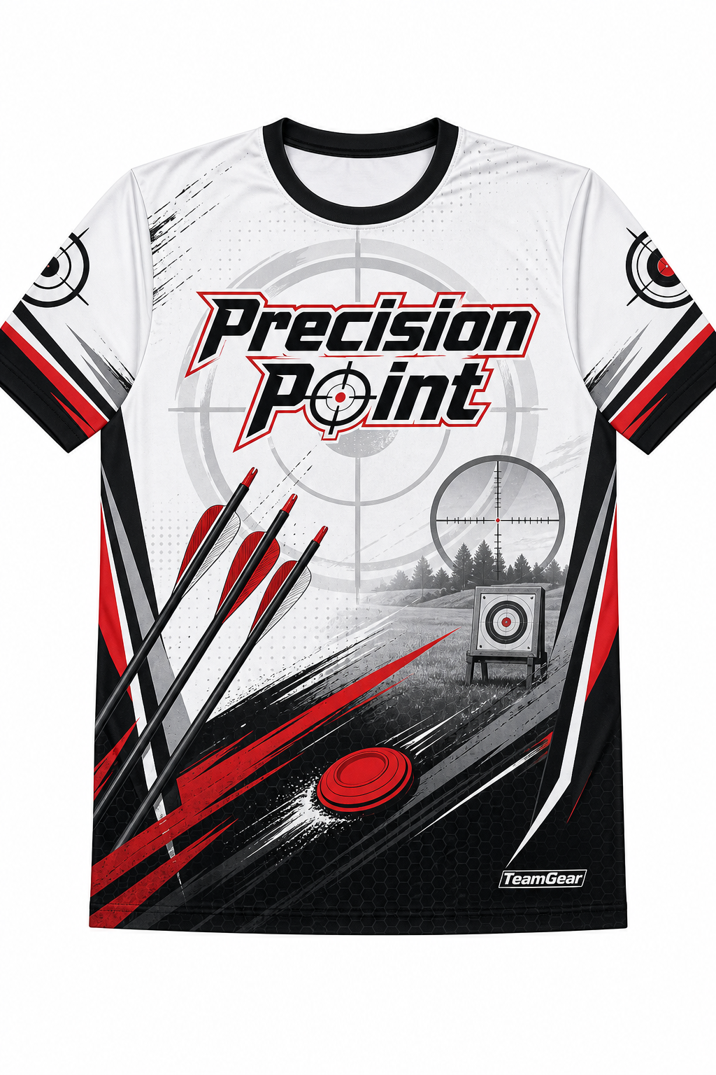 Precision Point White Shooting Jersey design