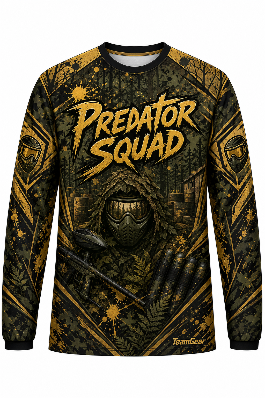 Predator Squad Gold Long Sleeve Paintball Jersey design