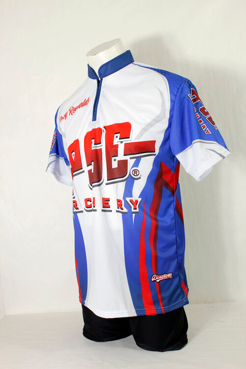 custom archery zip neck full sublimation jersey made in Canada