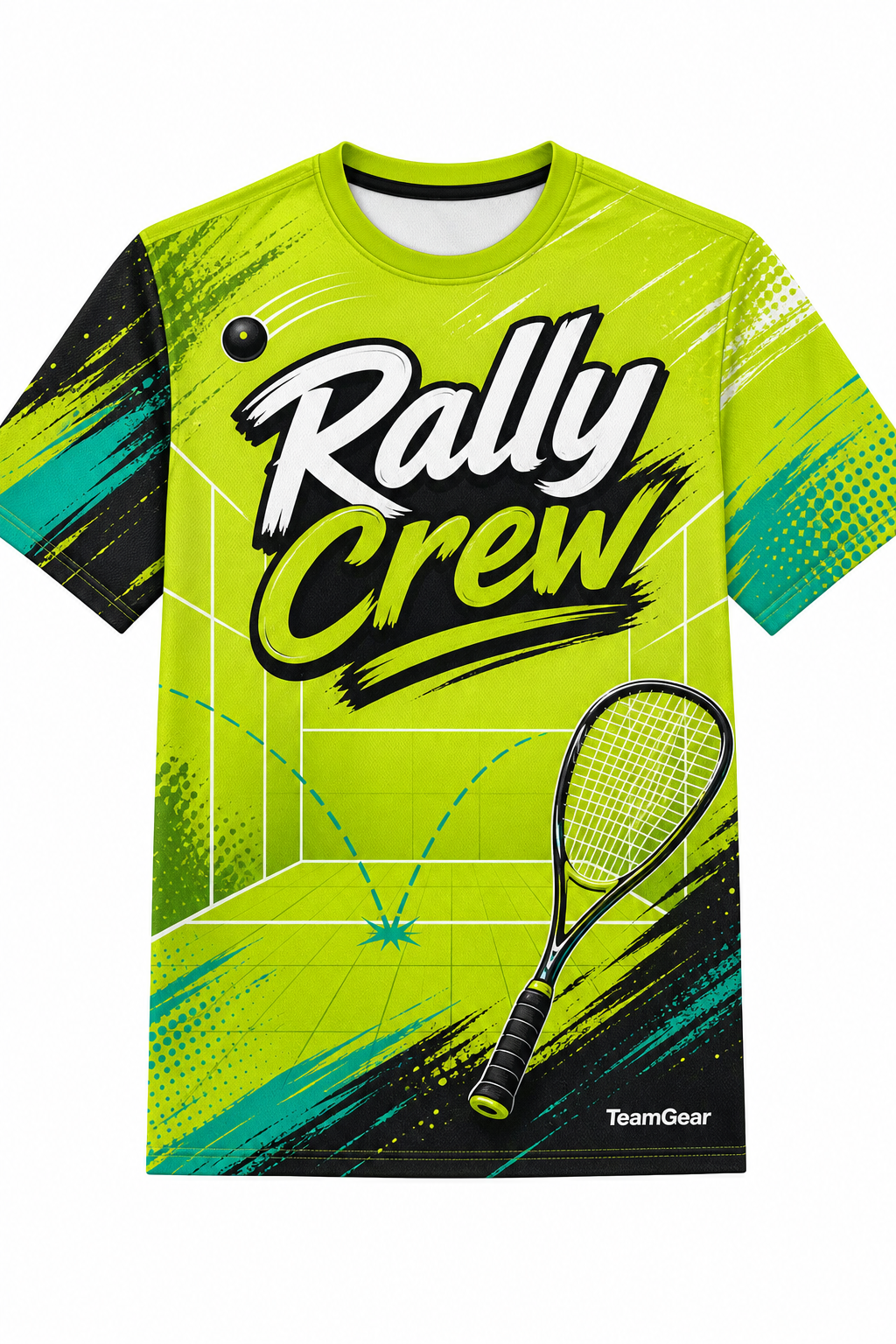 Rally Crew Lime Racquetball Jersey design