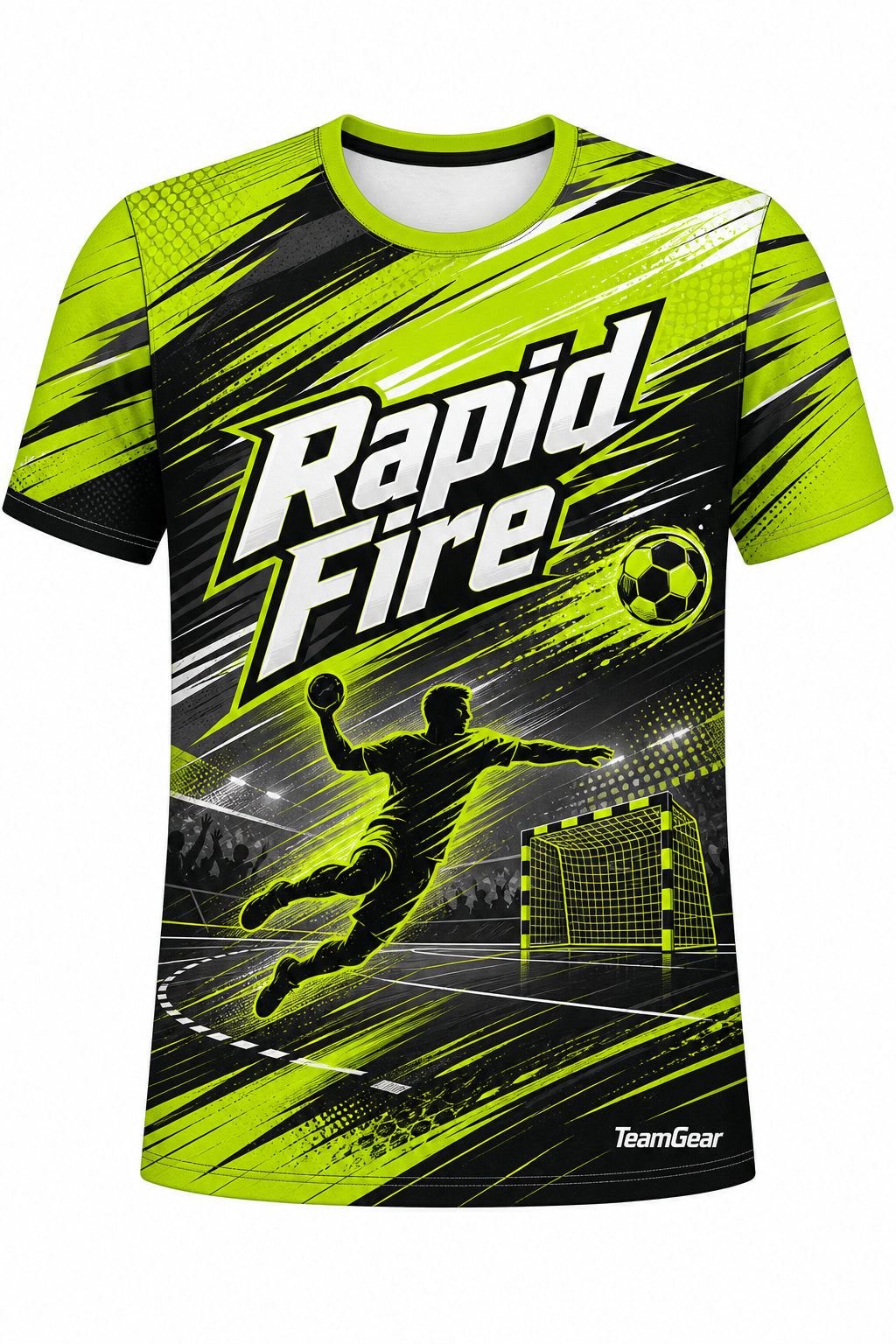 Rapid Fire Lime Handball Jersey design