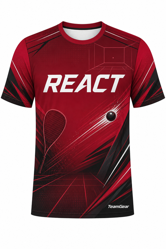 REACT Crimson Racquetball Jersey design