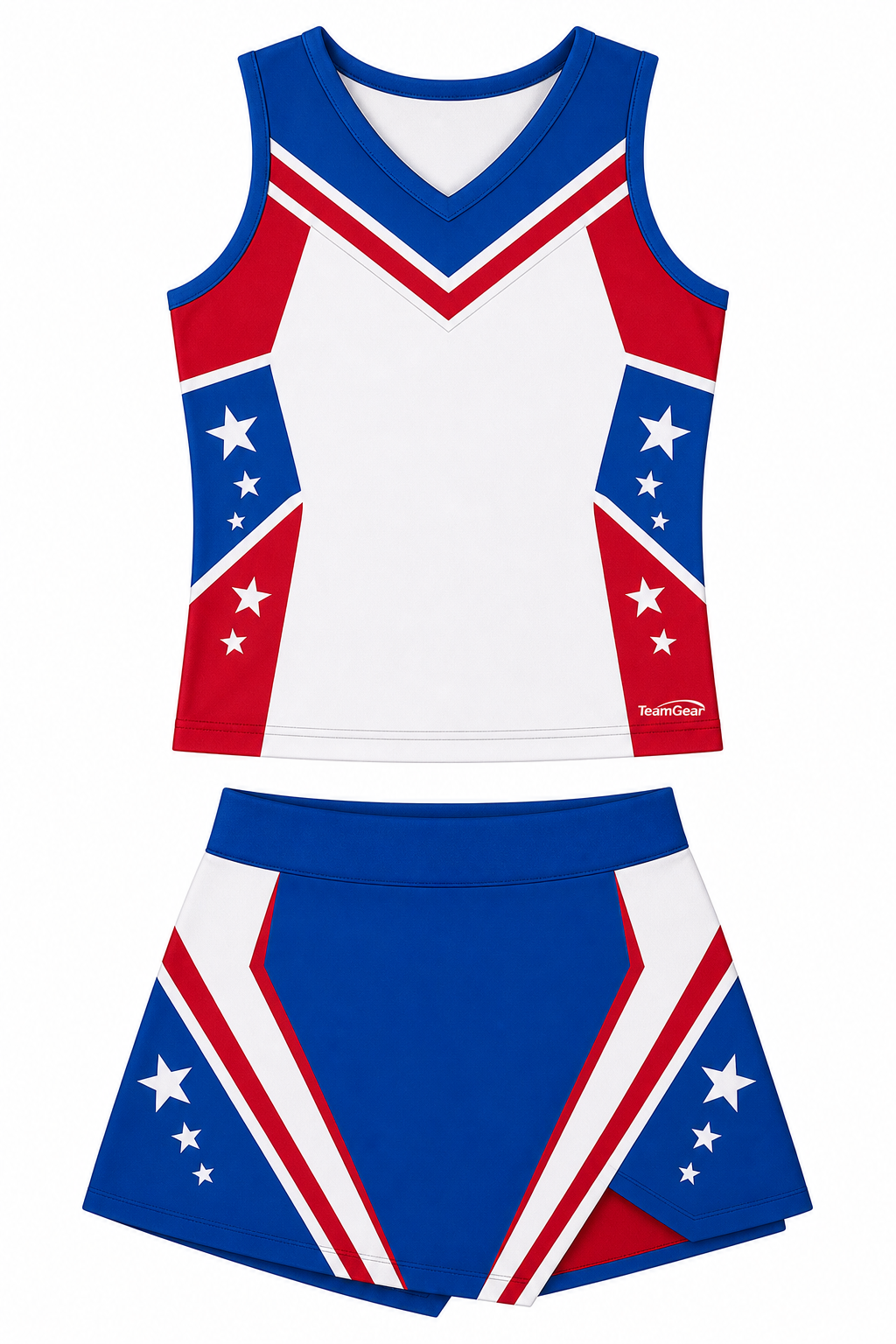 Red White and Blue Cheerleading Uniform design