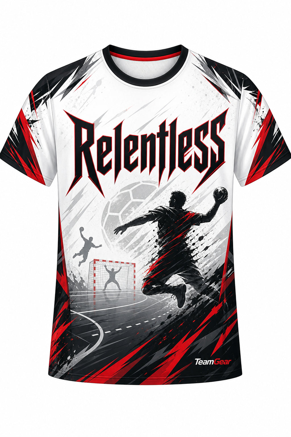 Relentless White Handball Jersey design
