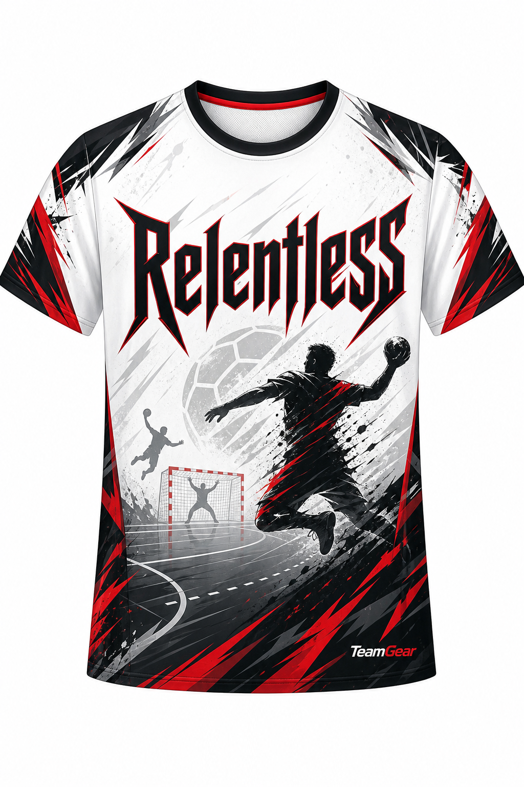 Relentless White Handball Jersey design