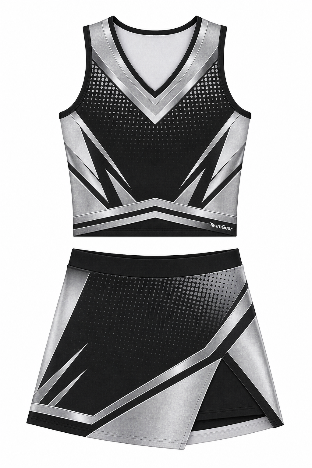 Silver and Black Cheerleading Uniform design