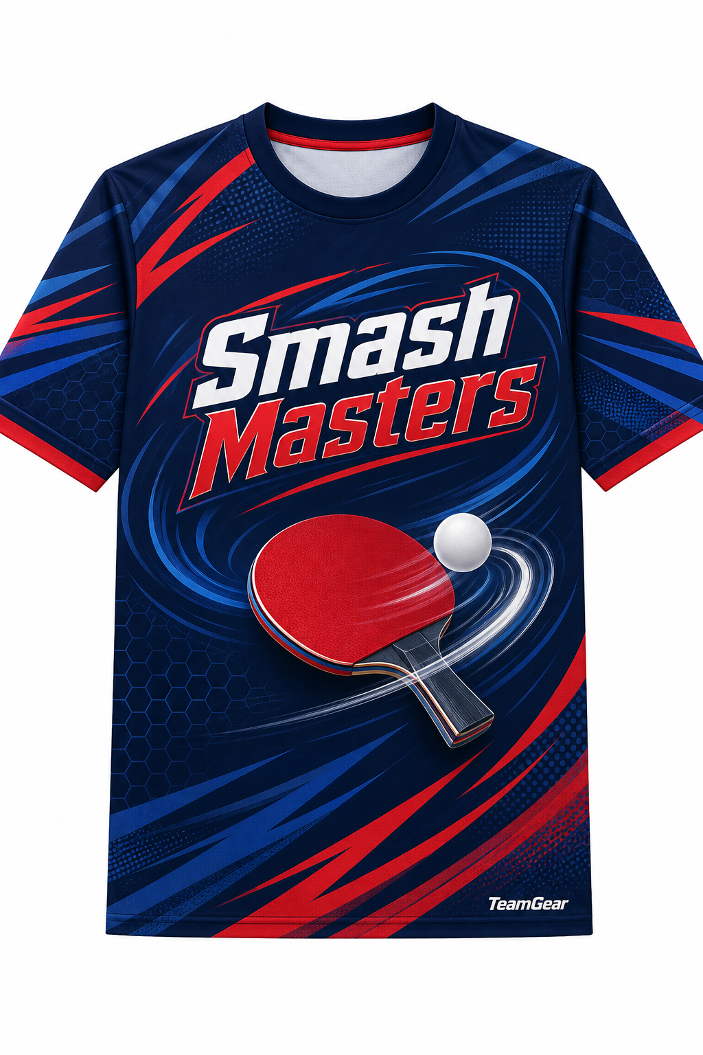 Smash Masters Navy Table Tennis Jersey with name and number