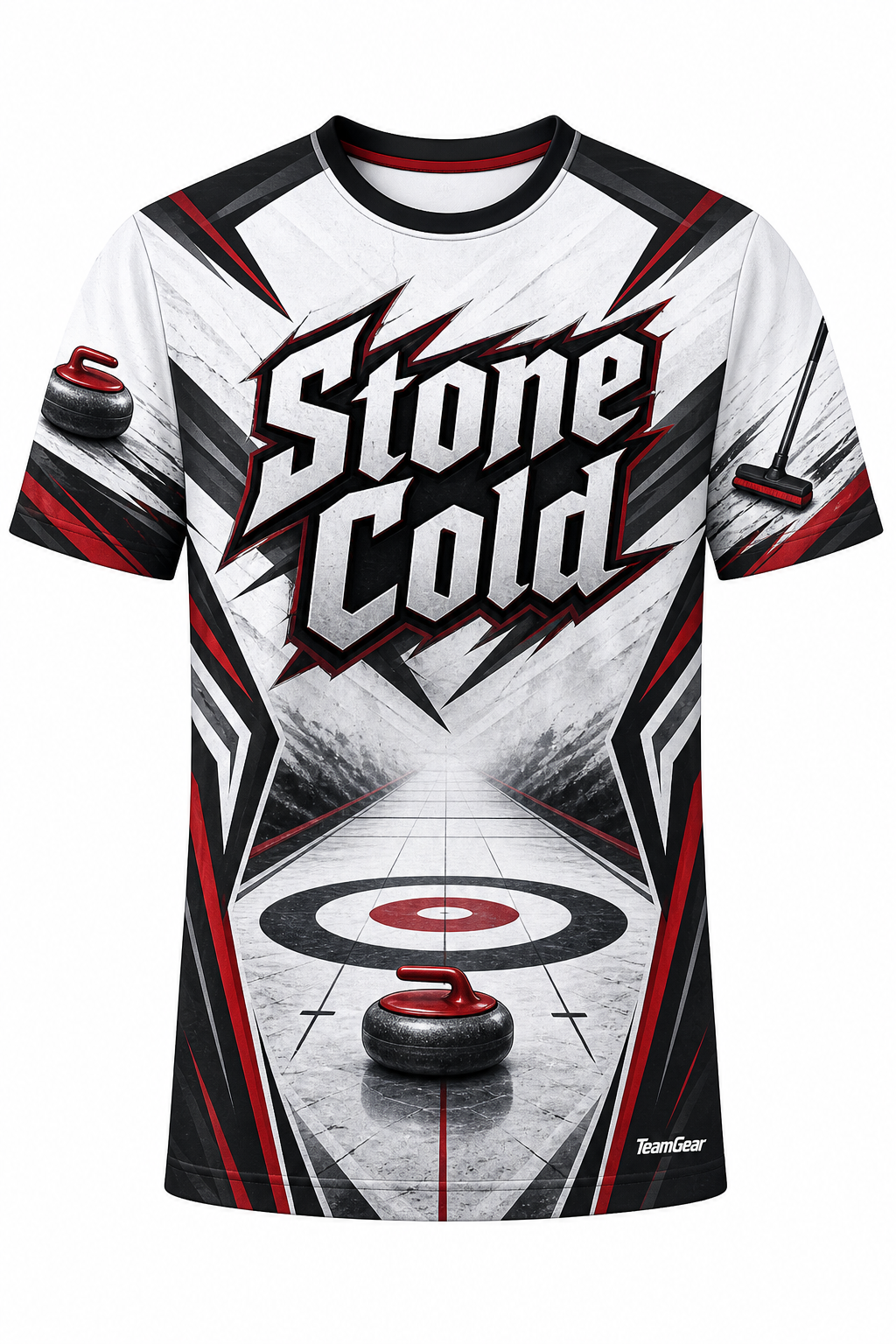 Stone Cold White Curling Jersey design