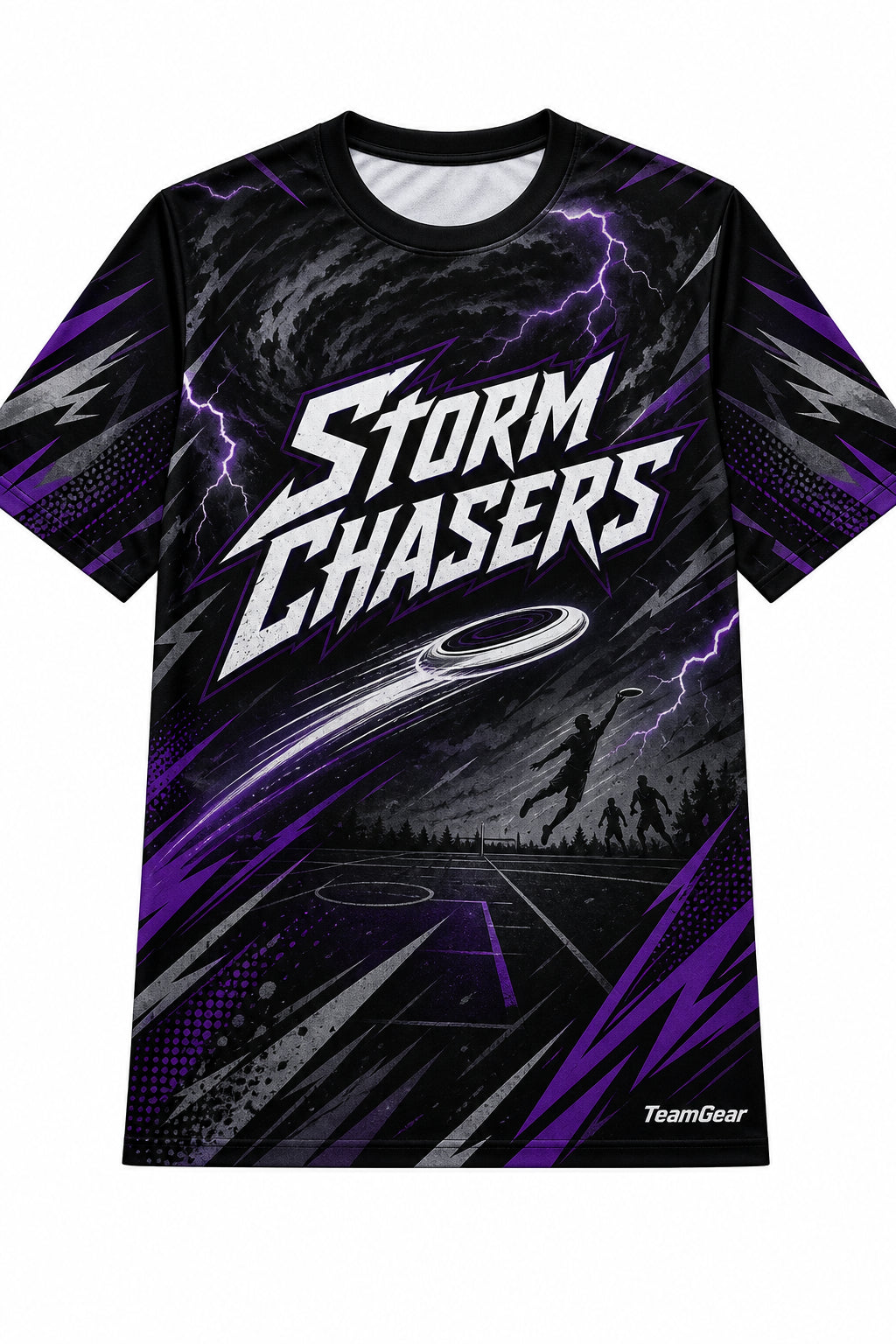 Storm Chasers Black Ultimate Frisbee Jersey design