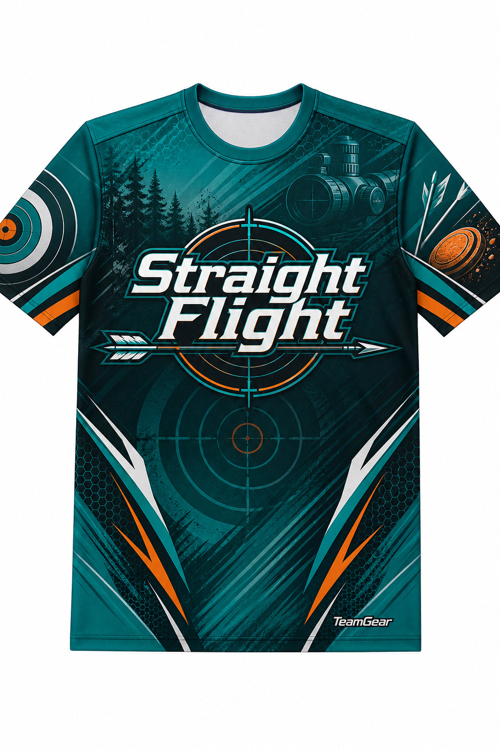 Straight Flight Teal Shooting Jersey design