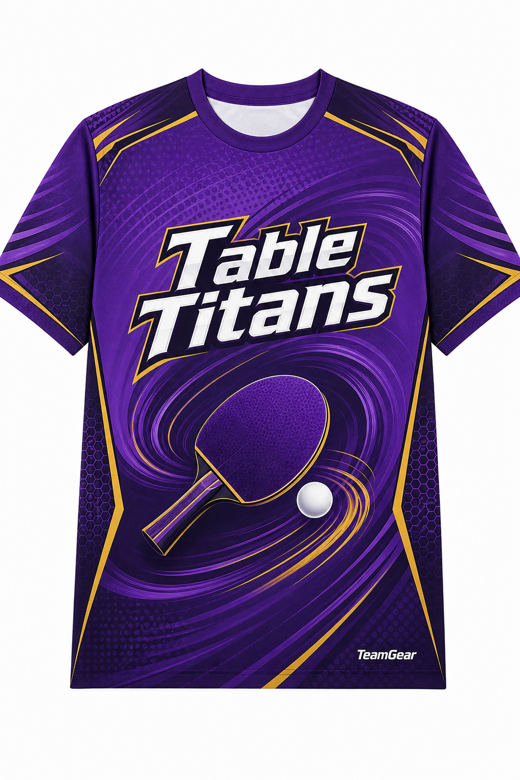 Table Titans Purple Table Tennis Jersey with name and number